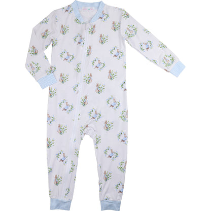 Peter Rabbit Bamboo Knit Zipper Pajamas Front