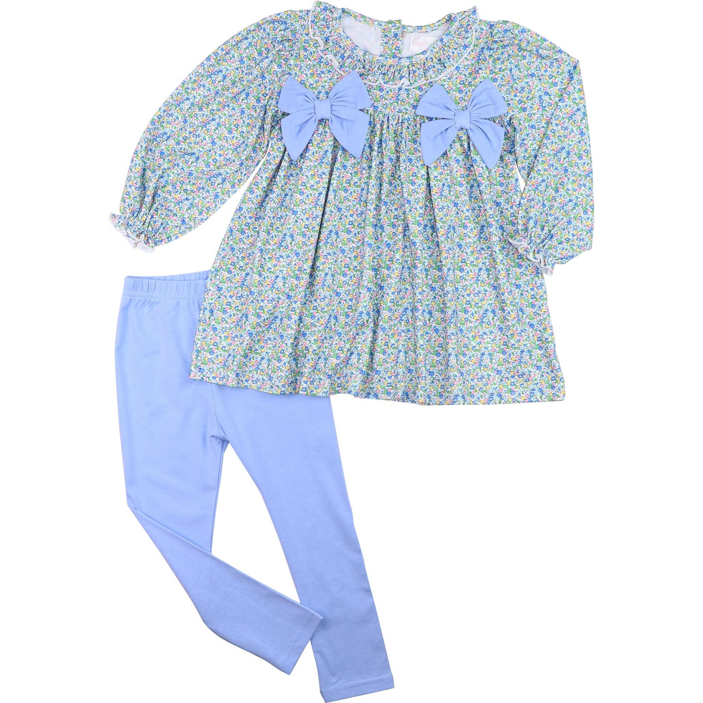 Petite Floral Knit Bow Legging Set