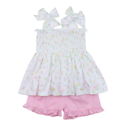 Petite Floral Smocked Short Set