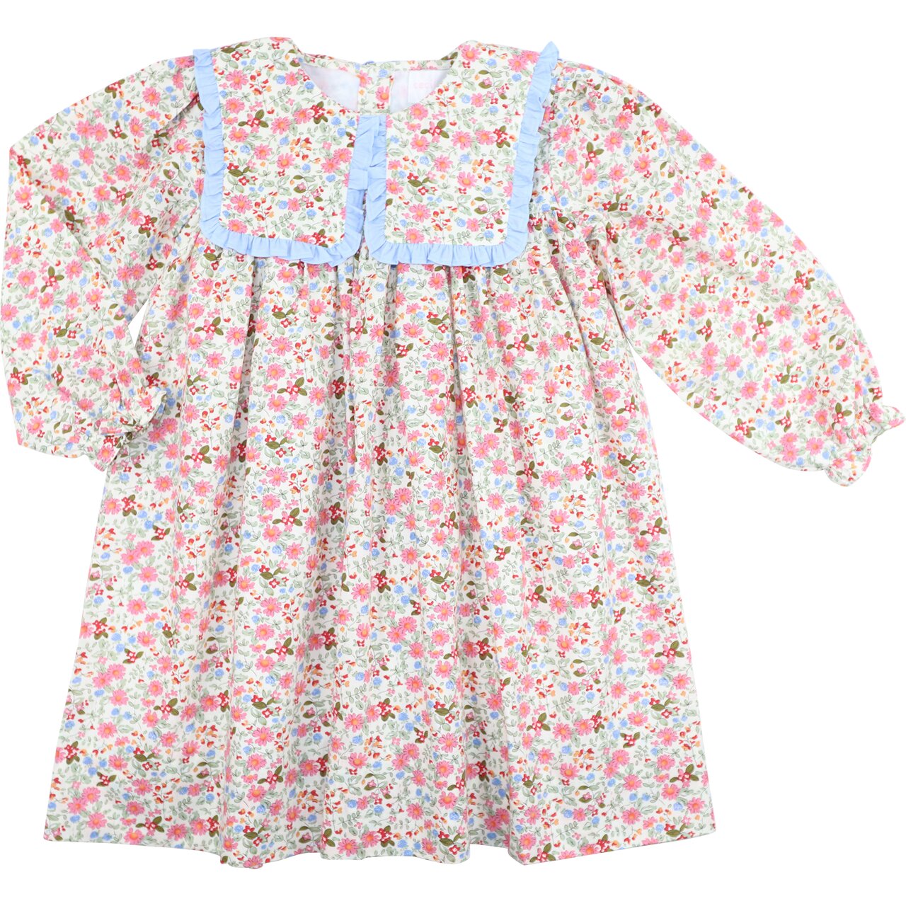 Pink And Blue Fall Floral Dress