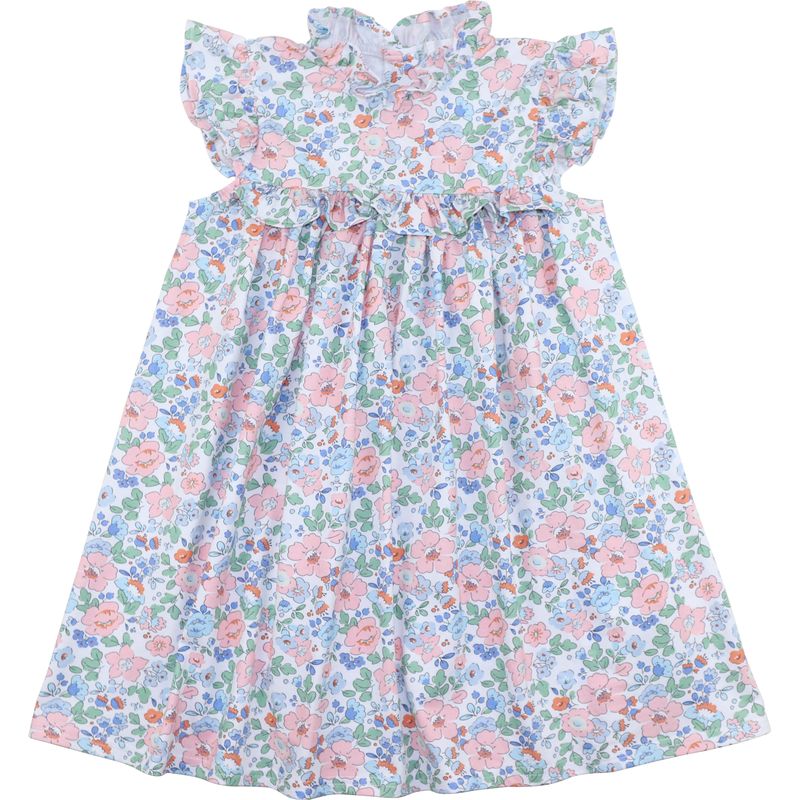 Pink And Blue Floral Knit Dress