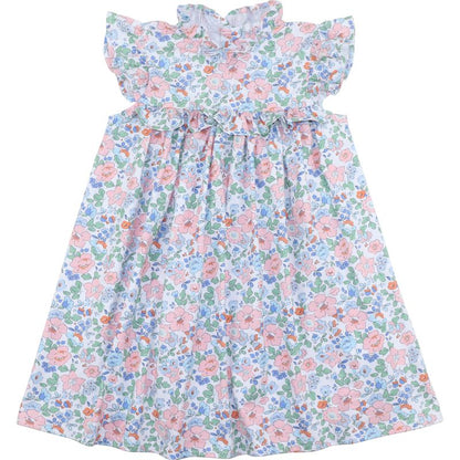 Pink And Blue Floral Knit Dress