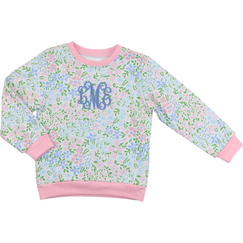 Pink And Blue Floral Sweatshirt