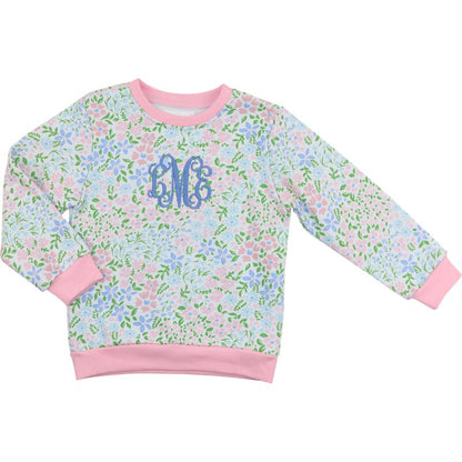 Pink And Blue Floral Sweatshirt