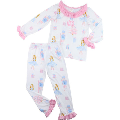 Pink And Blue Knit Ballerina And Nutcracker Pajamas