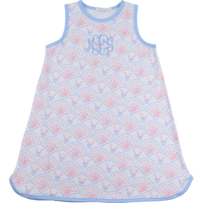 Pink And Blue Knit Baseball Play Dress