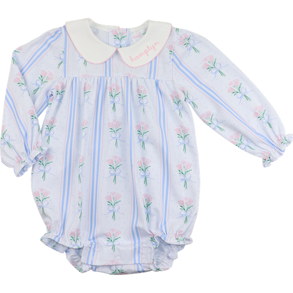 Pink And Blue Knit Rose Bouquet Bubble