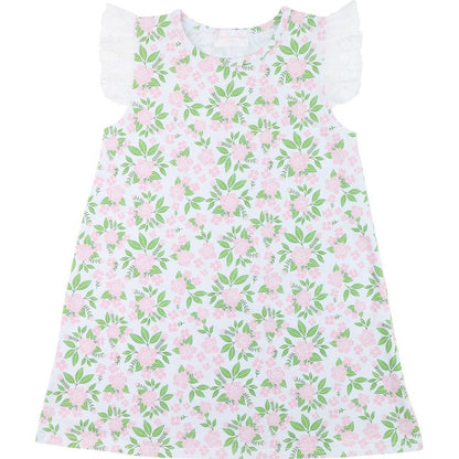 Pink And Green Eyelet Dress