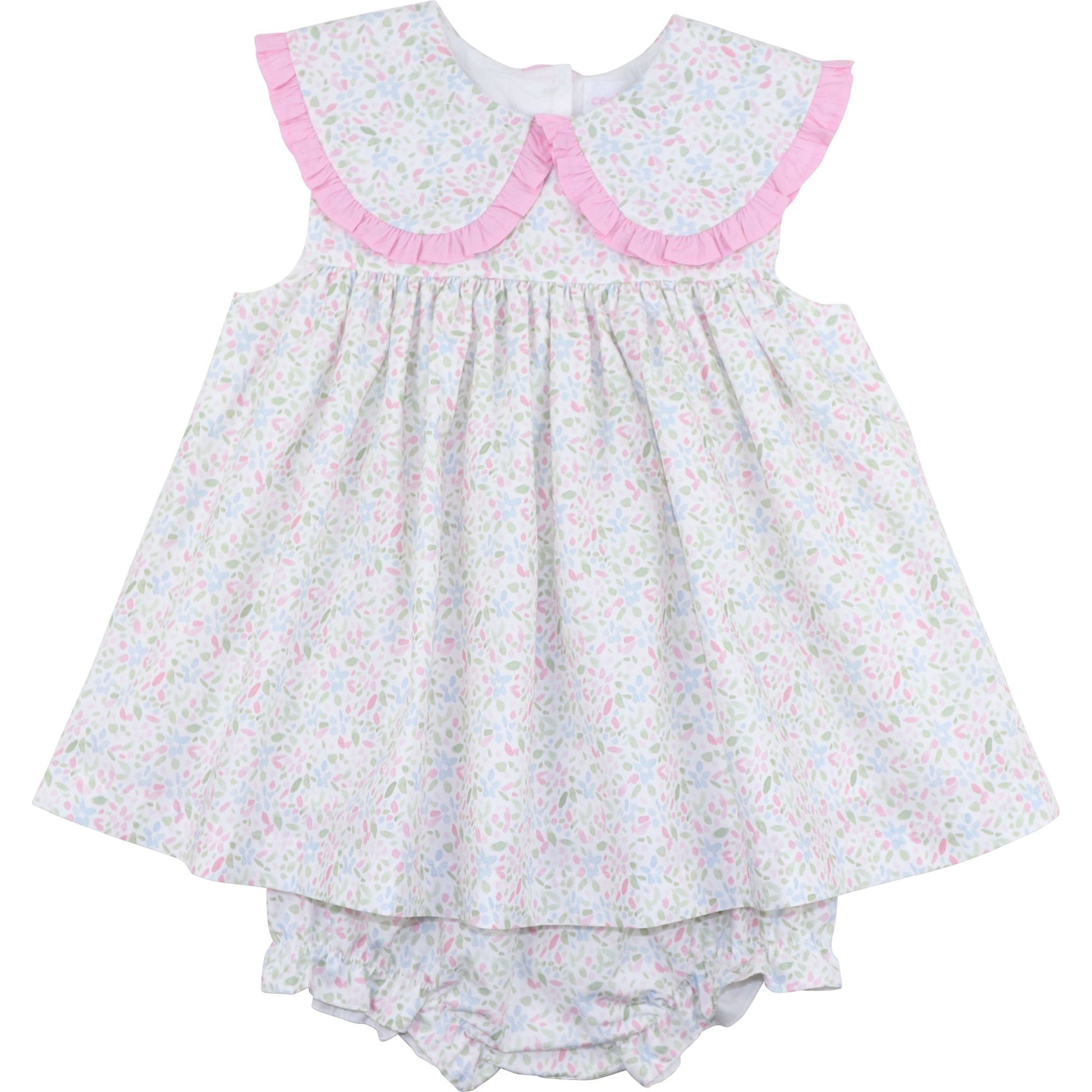 Pink And Green Floral Diaper Set