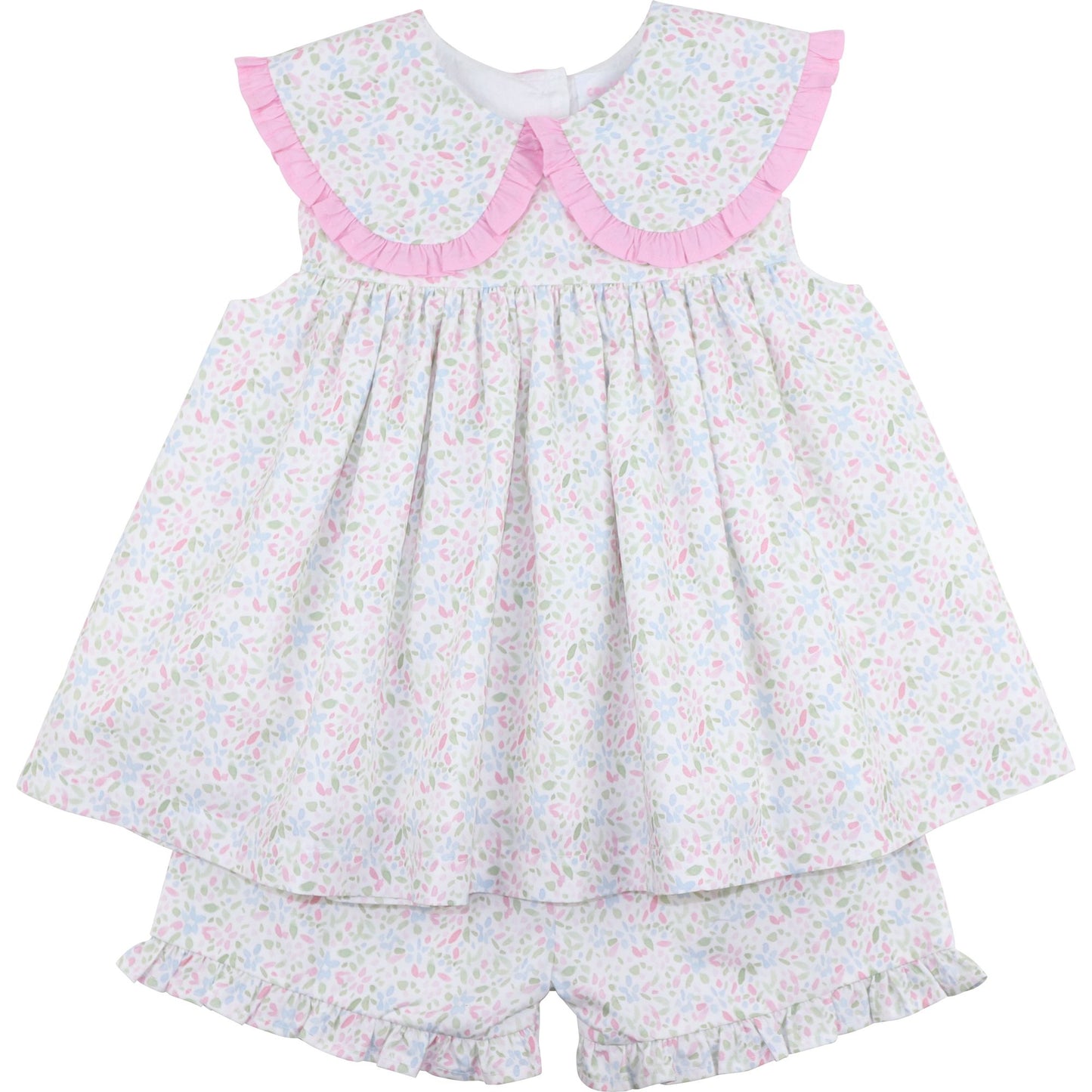Pink And Green Floral Short Set