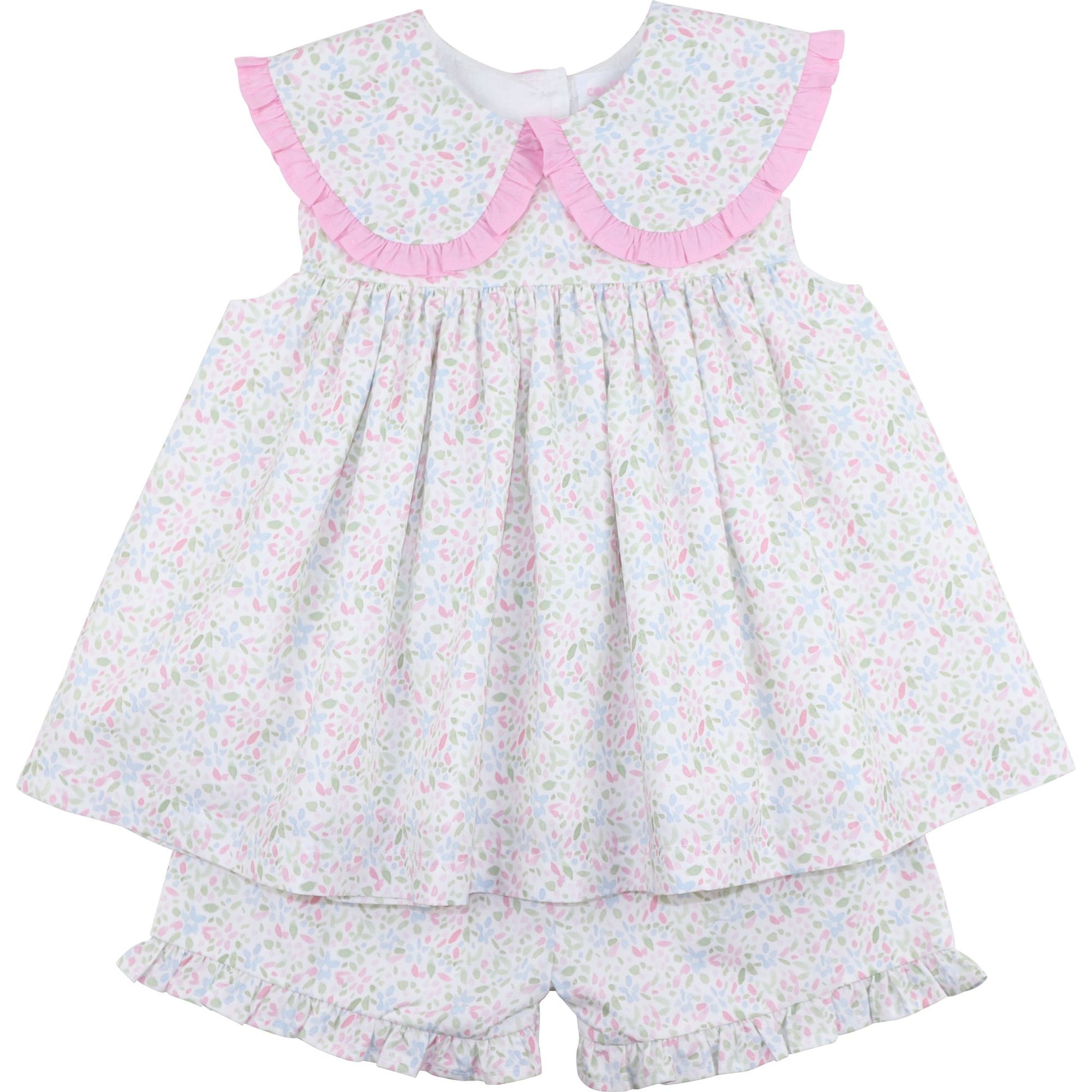 Pink And Green Floral Short Set