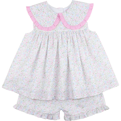 Pink And Green Floral Short Set
