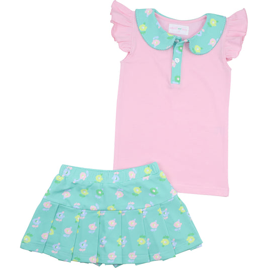 Pink And Green Floral Tennis Set1