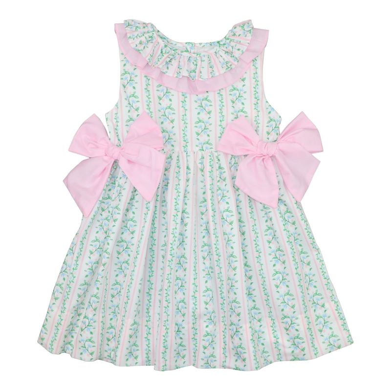 Pink And Green Floral Vines Dress