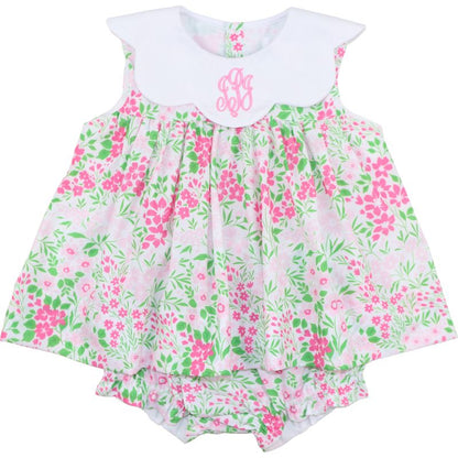 Pink And Green Flower Diaper Set