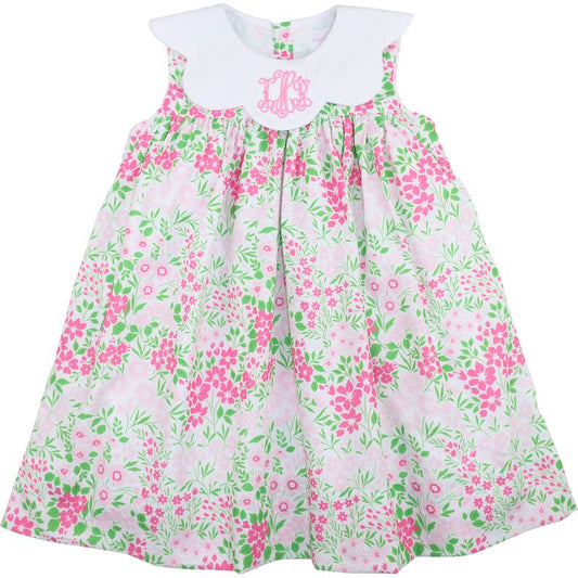 Pink And Green Flower Dress