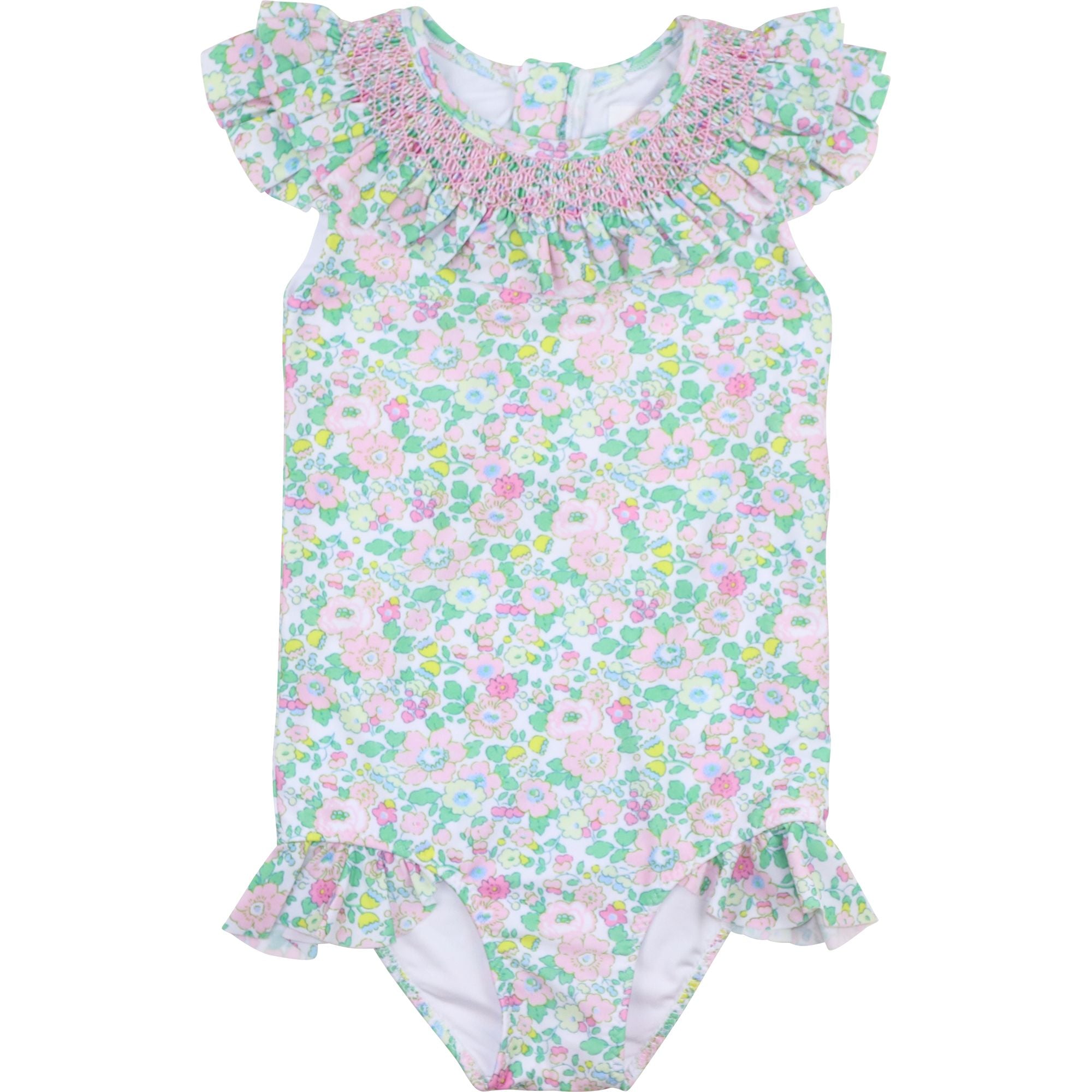 Pink Smocked Liberty Smocked Swimsuit