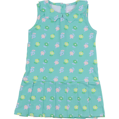Pink And Green Lycra Tennis Dress1