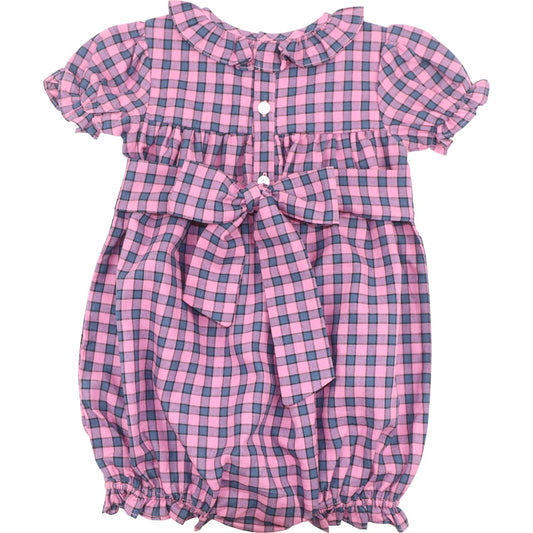 Pink And Navy Check Bubble Back