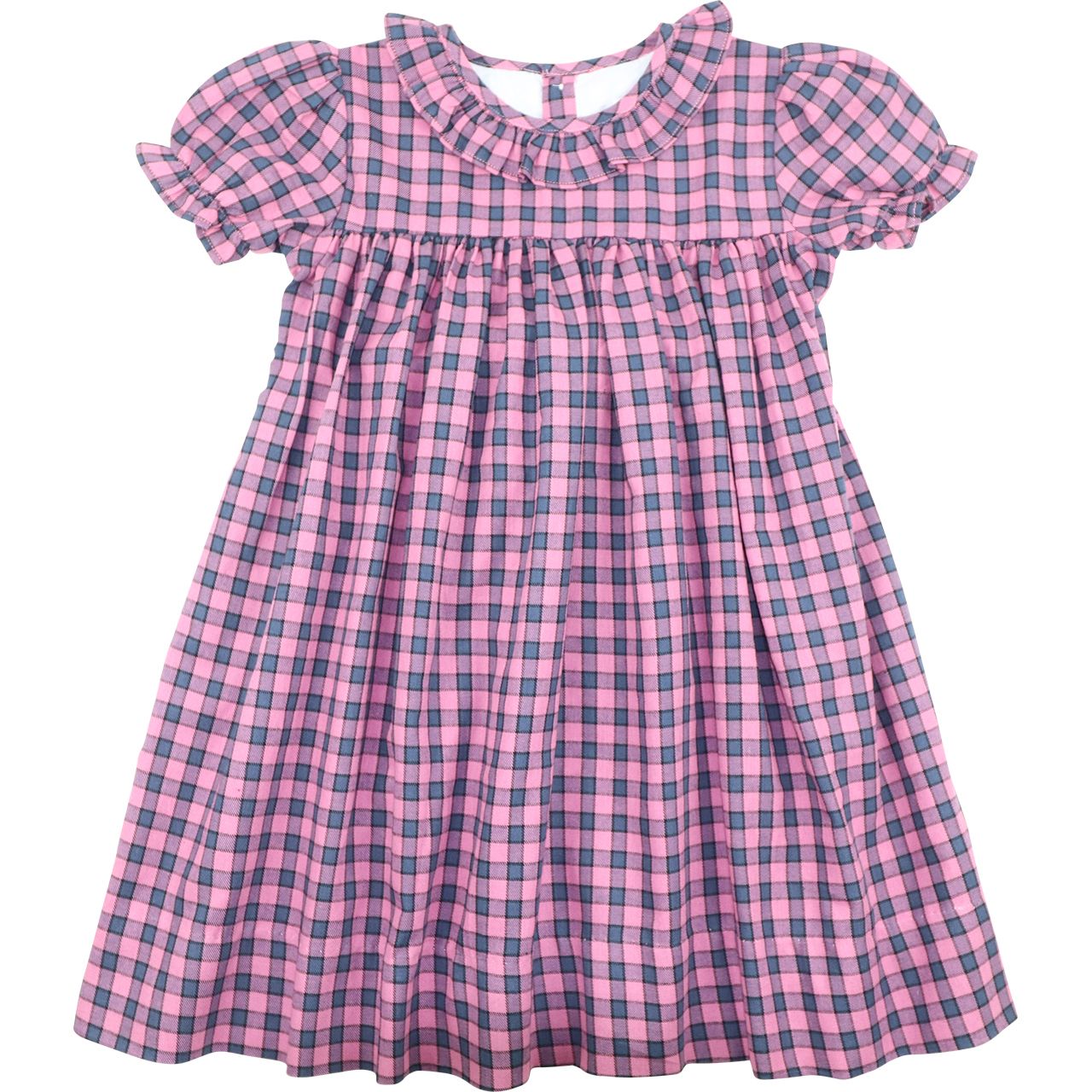 Pink And Navy Check Dress