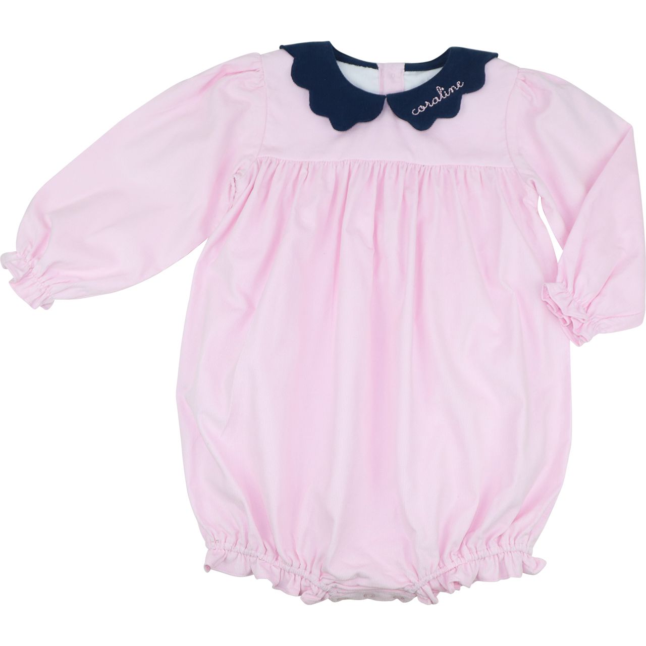 Pink And Navy Corduroy Bubble