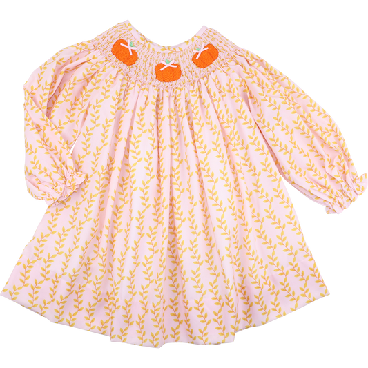 Pink And Orange Smocked Pumpkin Dress