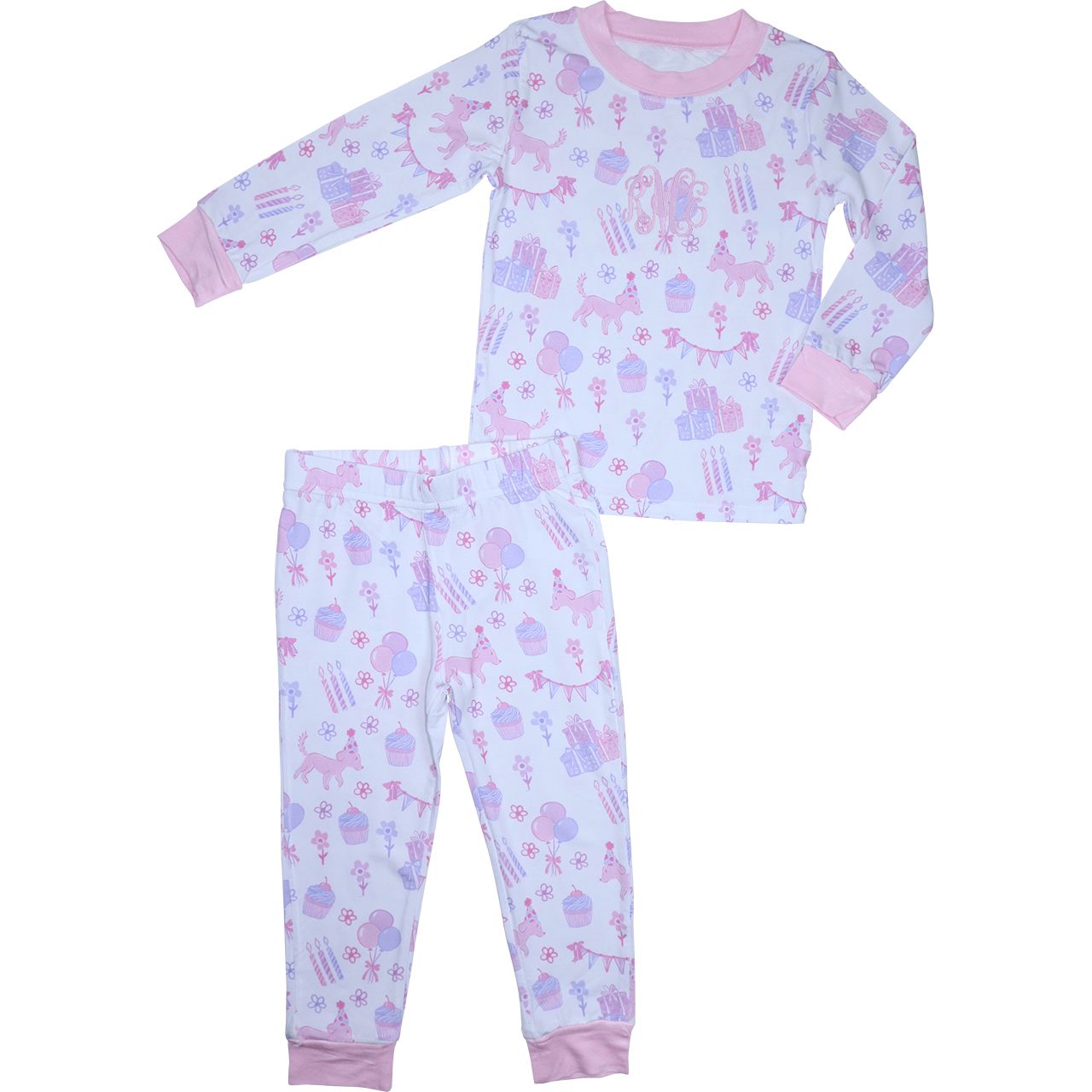 Pink And Purple Knit Birthday Pajamas