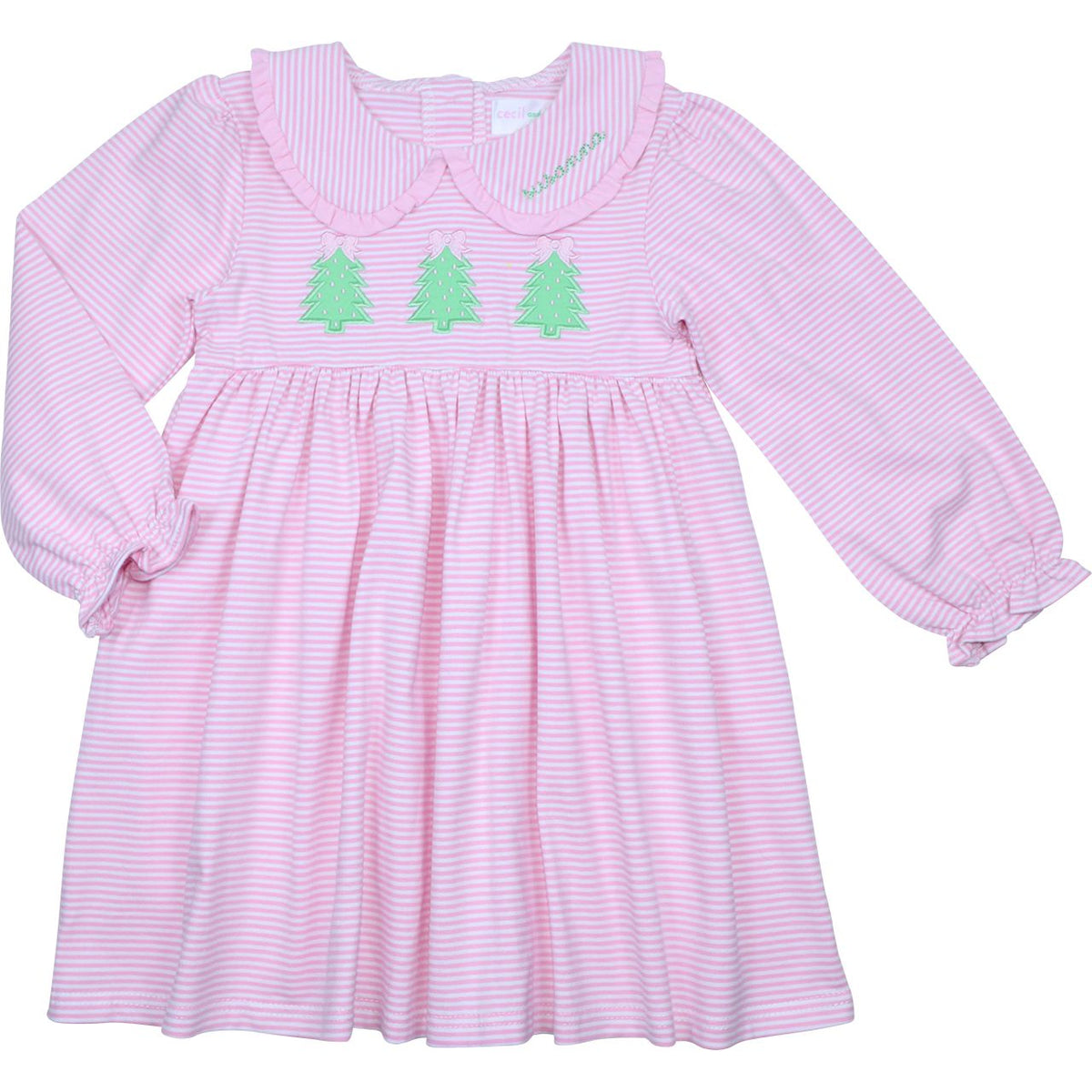christmas knitted dresses Pink Applique Tree Knit Dress Size 2T Yellow Tulle A Line Indianwear Bridalwear Asianwear Designerwear Pakistaniwear in BURNHAM The neck opening and Size:L - $198.00