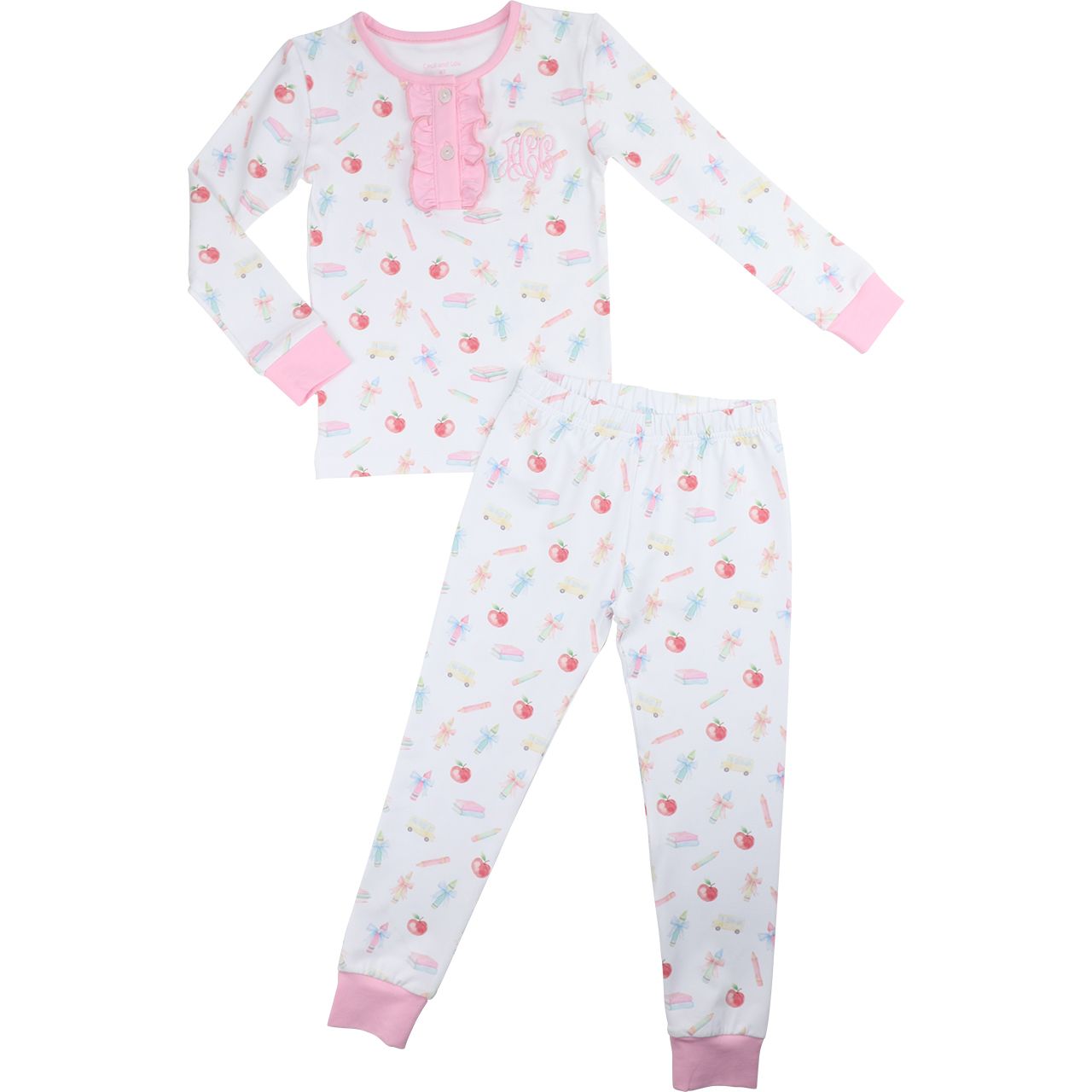 Pink Back To School Knit Pajamas