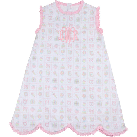 Pink Back To School Print Dress