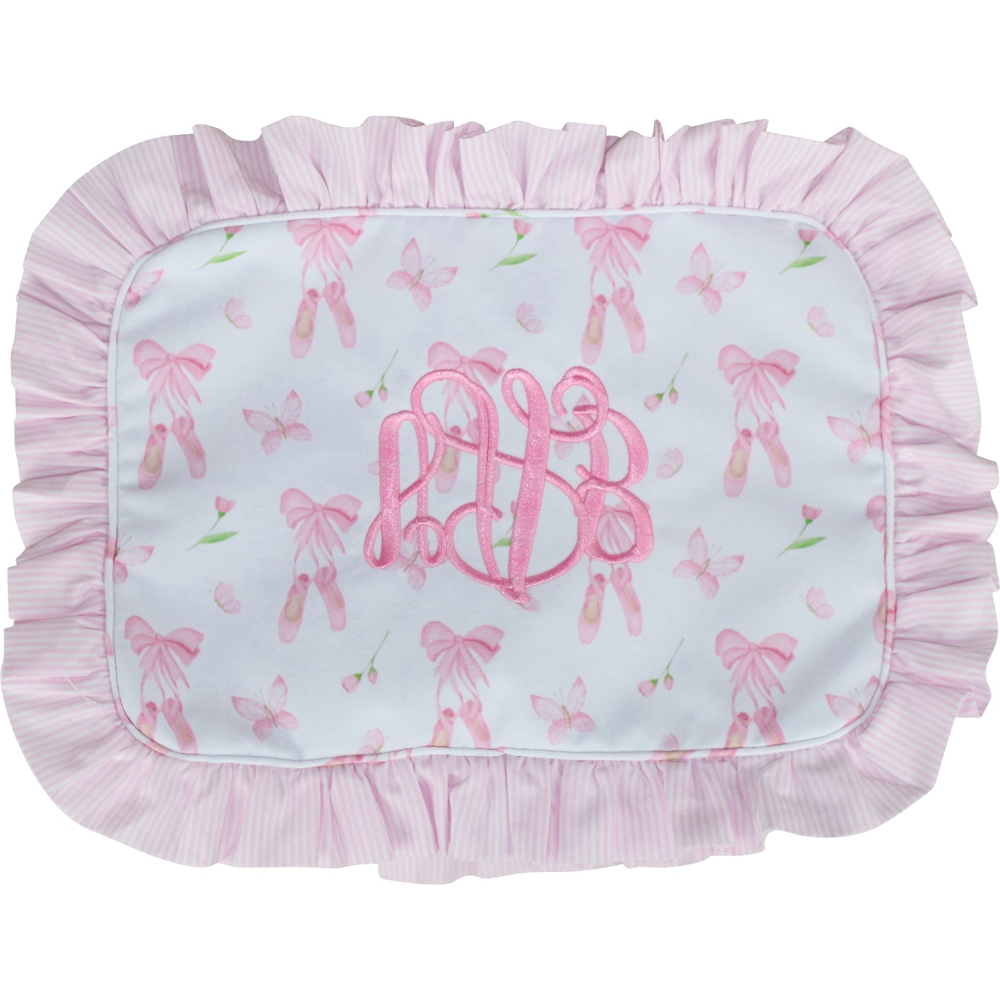 Pink Ballet Ruffle Zipper Pouch