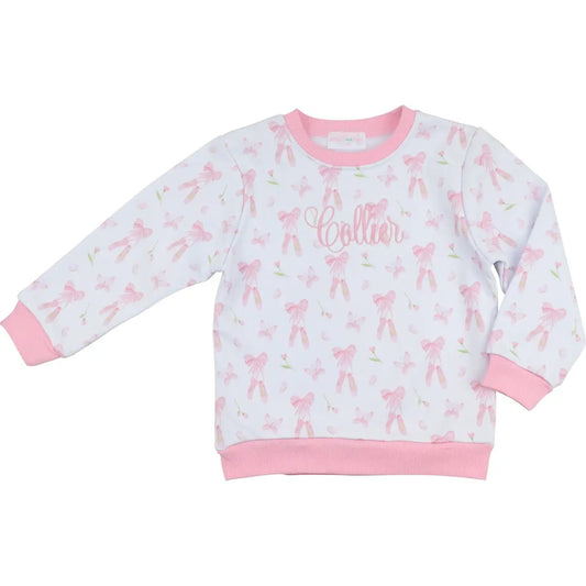 Pink Ballet and Bow Sweatshirt