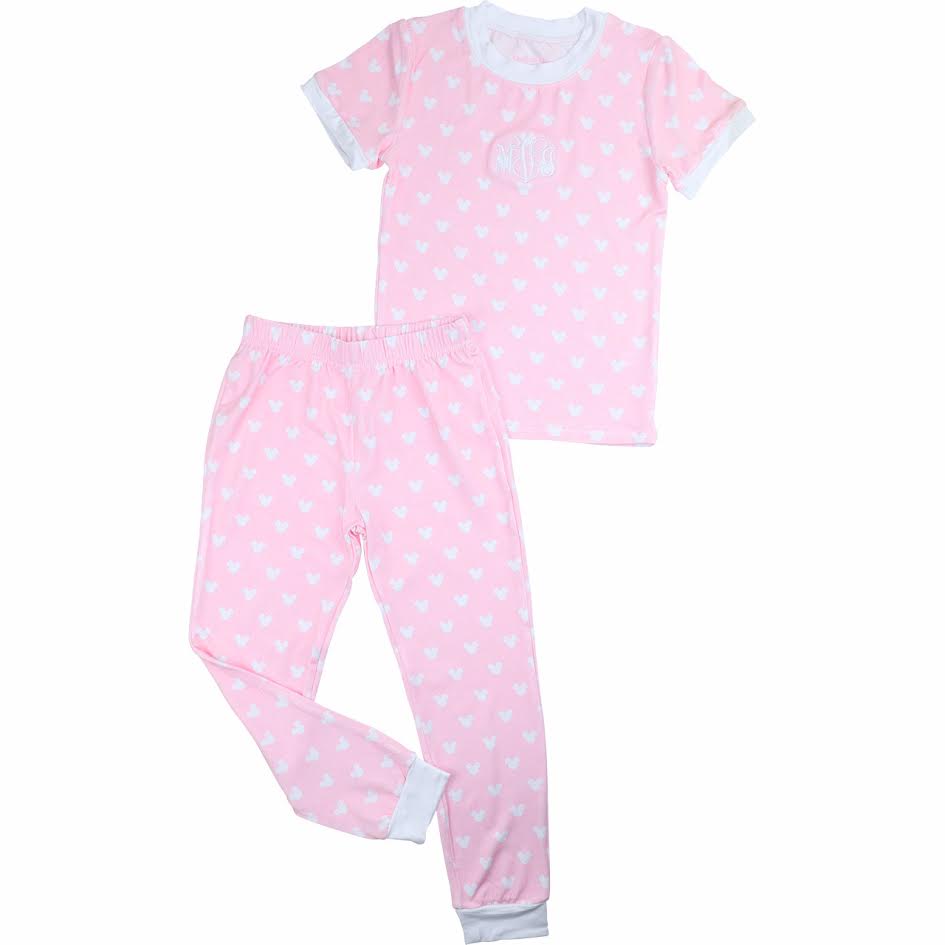 Pink Bamboo Knit Mouse Ears Pajamas