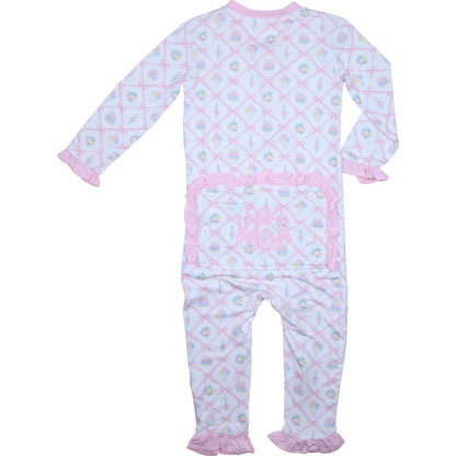 Pink Birthday Knit Zipper Pajamas