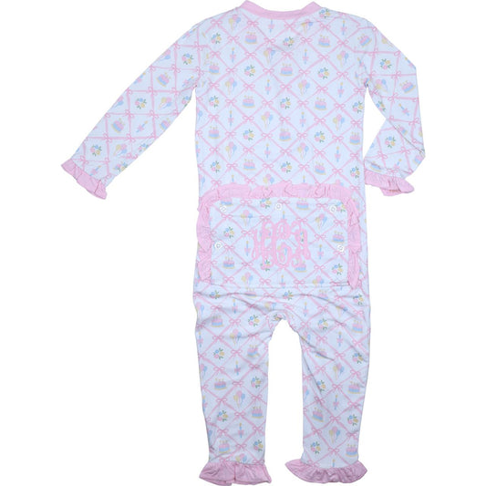 Pink Birthday Knit Zipper Pajamas