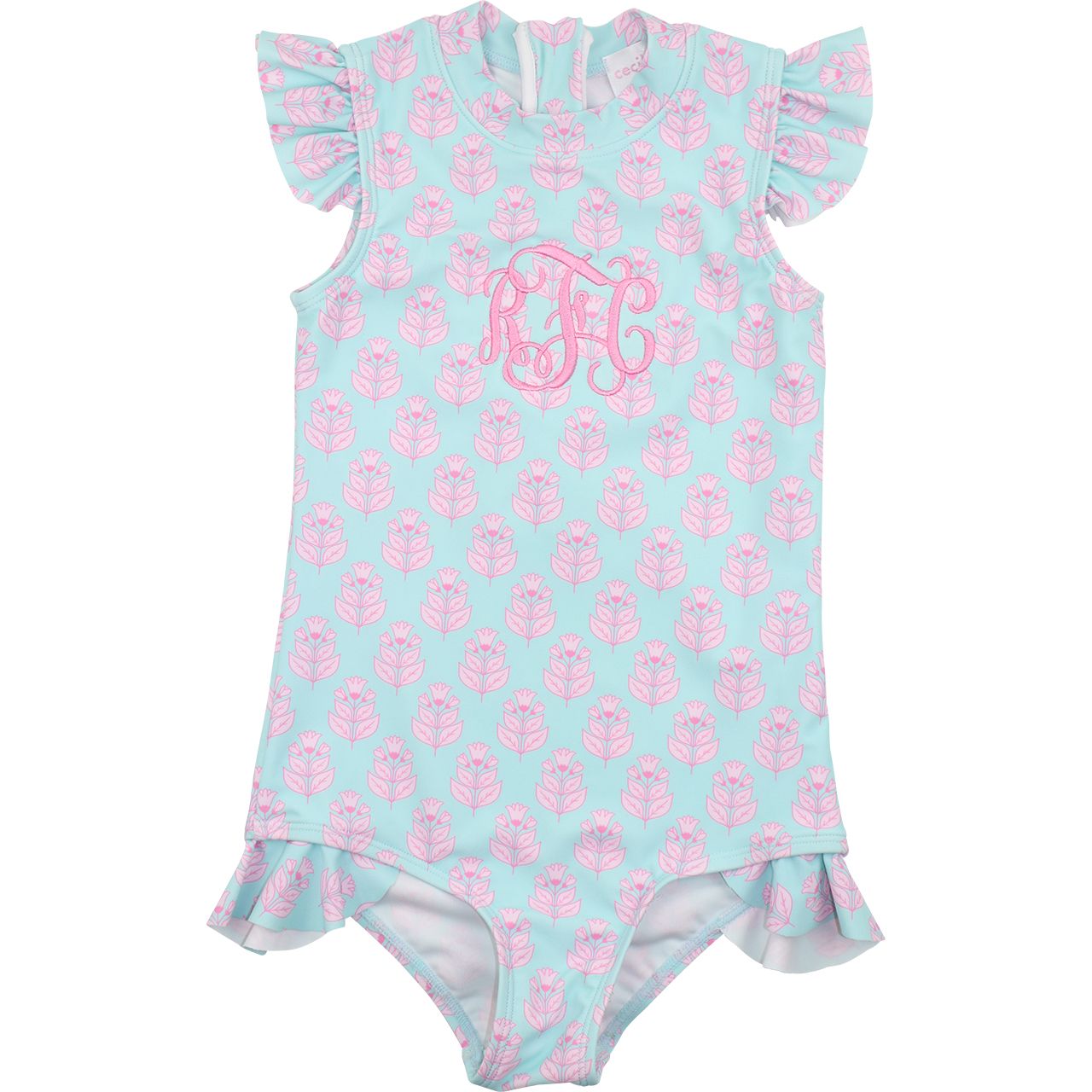 Pink Block Print Swimsuit