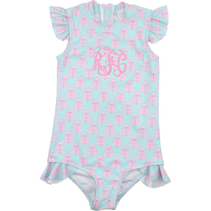 Pink Block Print Swimsuit
