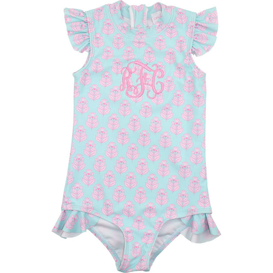 Pink Block Print Swimsuit