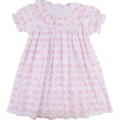 Pink Bow and Pumpkin Knit Dress