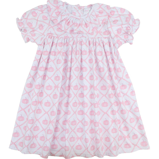 Pink Bow and Pumpkin Knit Dress