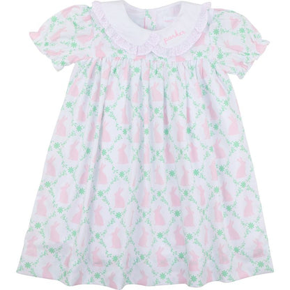 Pink Bunny And Ivy Print Dress