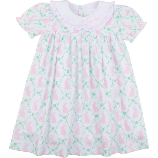 Pink Bunny And Ivy Print Dress