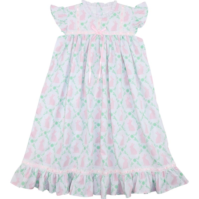 Pink Bunny And Ivy Print Night Gown