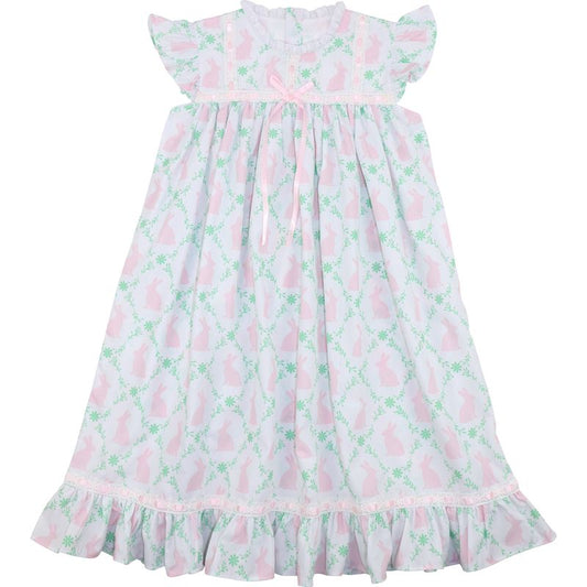 Pink Bunny And Ivy Print Night Gown