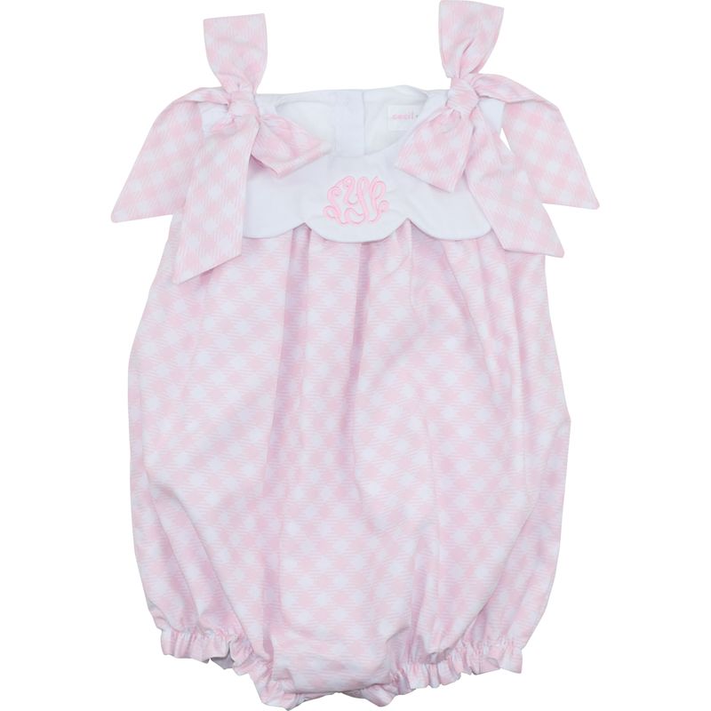 Pink Check Bow Bubble