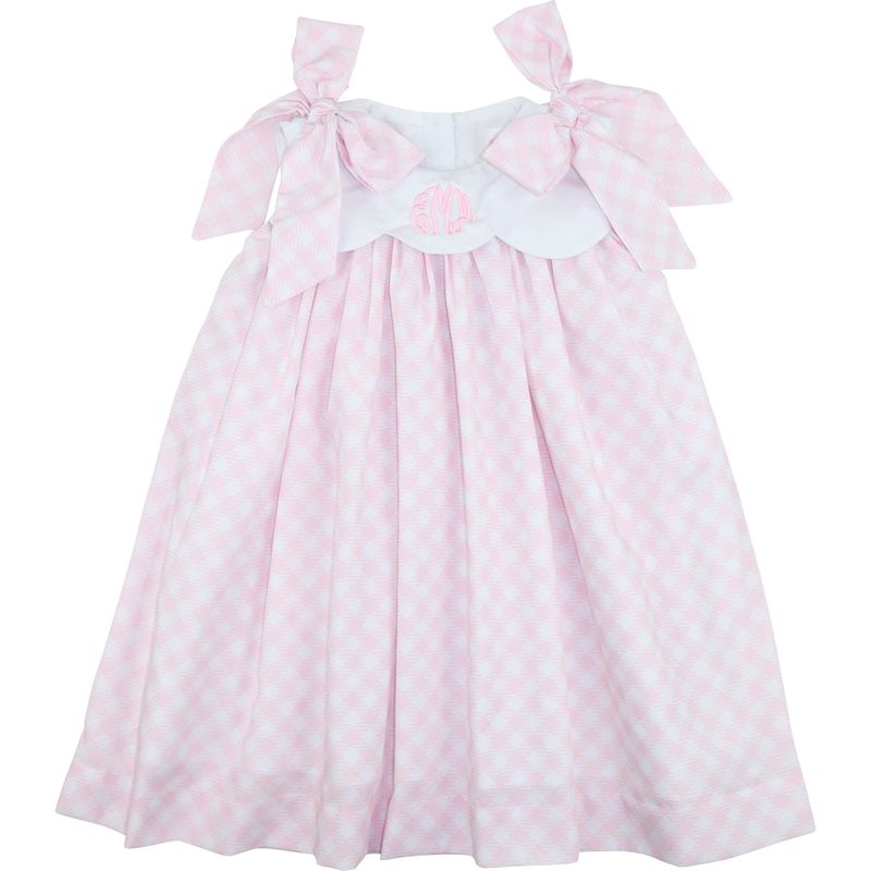 Pink Check Bow Dress