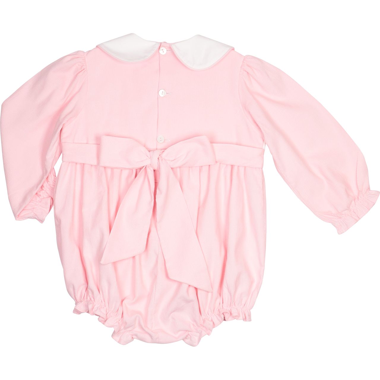Pink Corduroy Custom Smocked Bubble