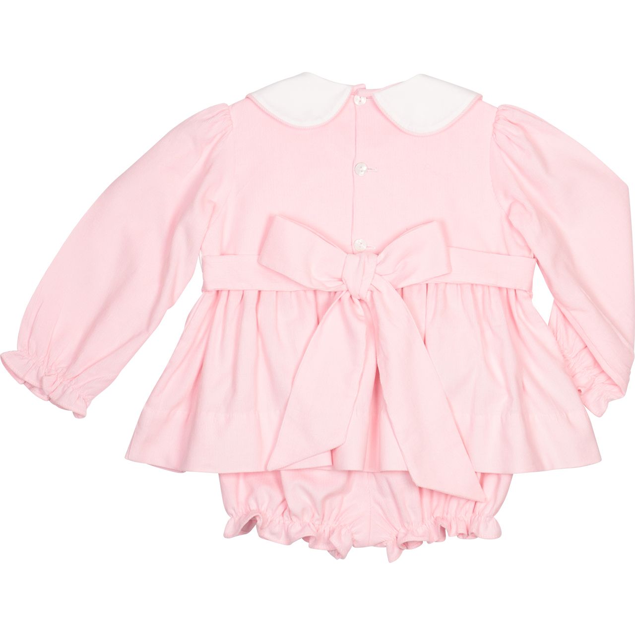 Pink Corduroy Custom Smocked Diaper Set