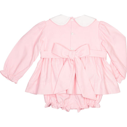 Pink Corduroy Custom Smocked Diaper Set
