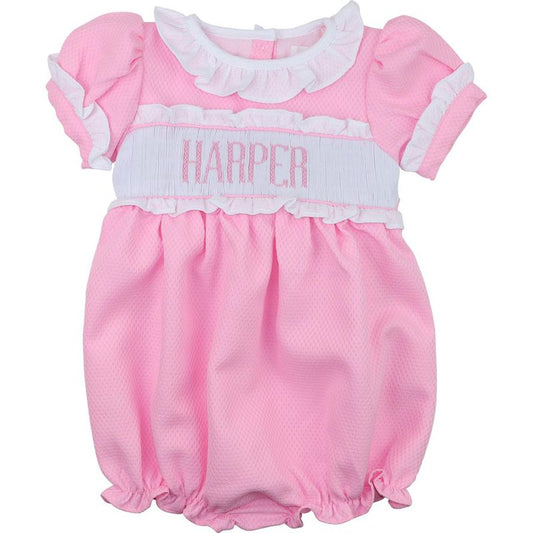 Pink Custom Smocked Bubble